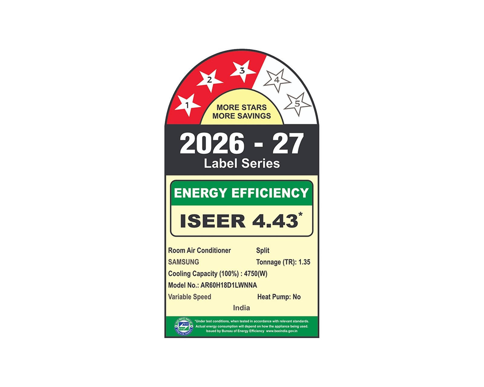 Bespoke AI WindFree Inverter Split AC, 3 Star (2026)AR60H18D1LW 4.75 kW (1.35) - Image 2