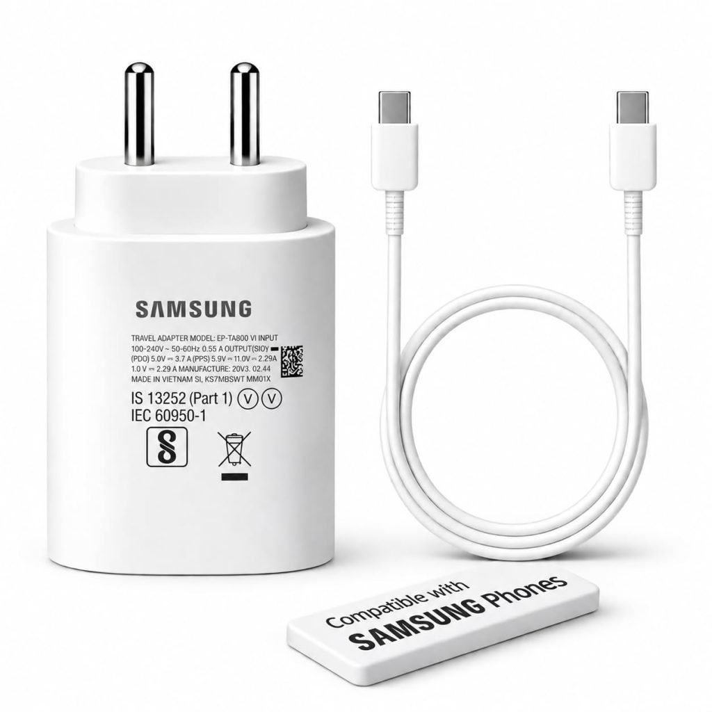 Samsung 25W USB-C PD Superfast Charging Adapter – White